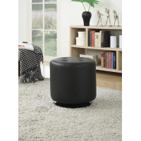 Coaster Furniture 500556 Round Upholstered Ottoman Black